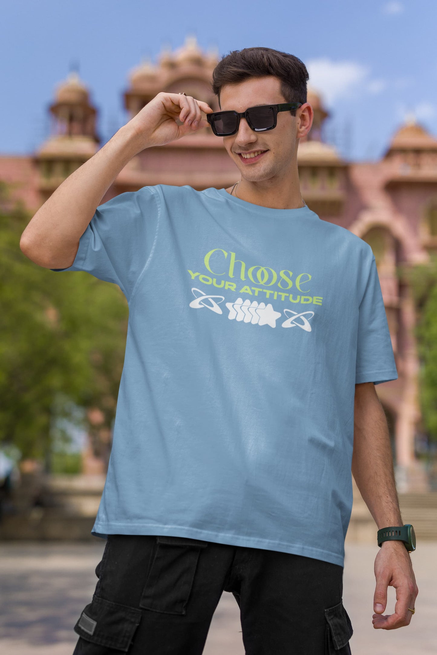 UNISEX BABY BLUE OVERSIZED T-SHIRT