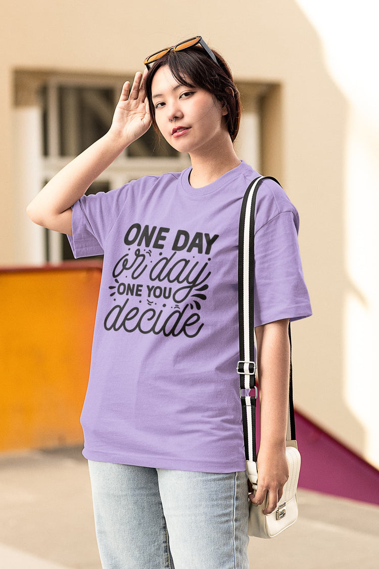 WOMENS IRIS LAVENDER OVERSIZED ROUNDNECK T-SHIRT
