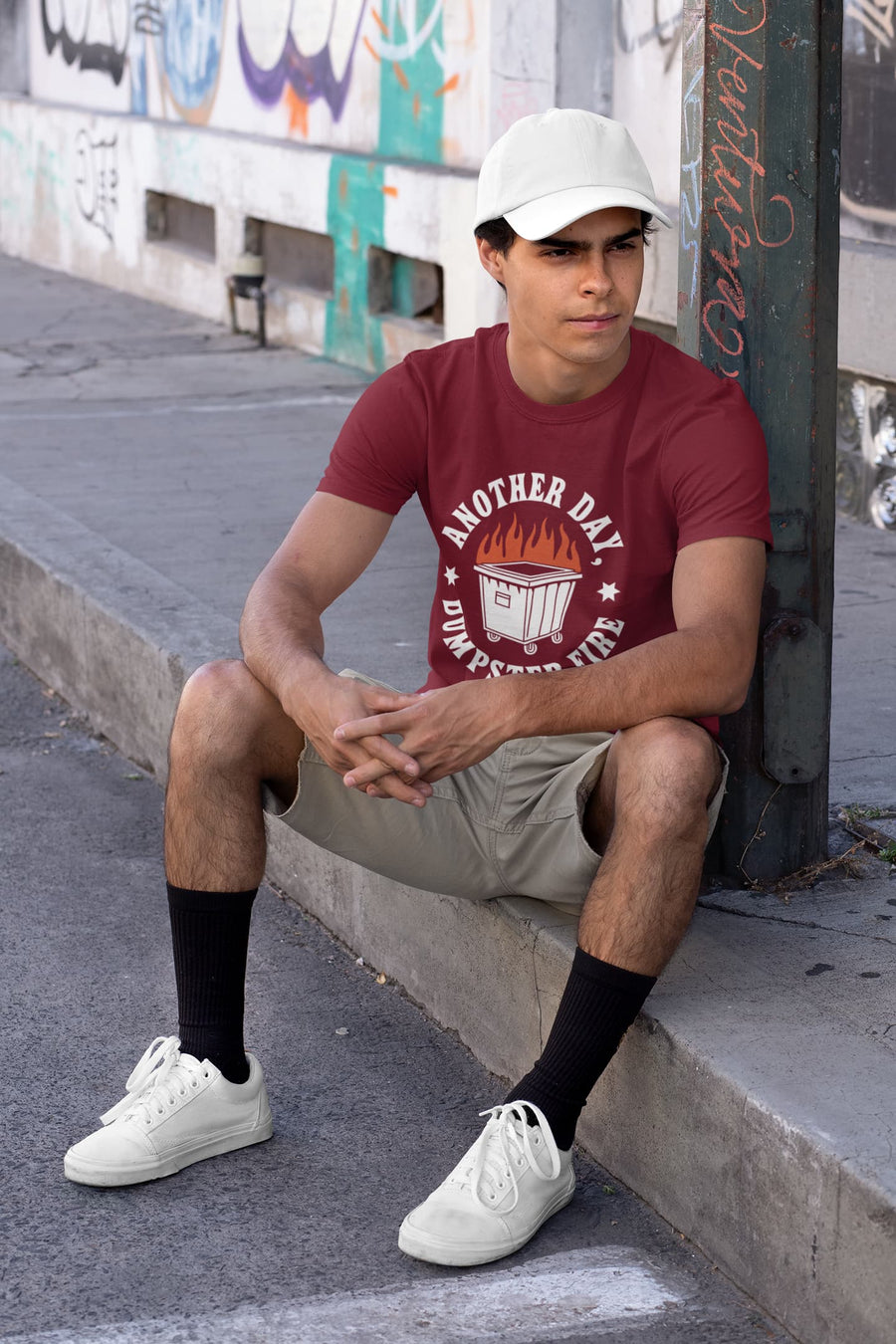 Men's Maroon Round Neck T-shirts