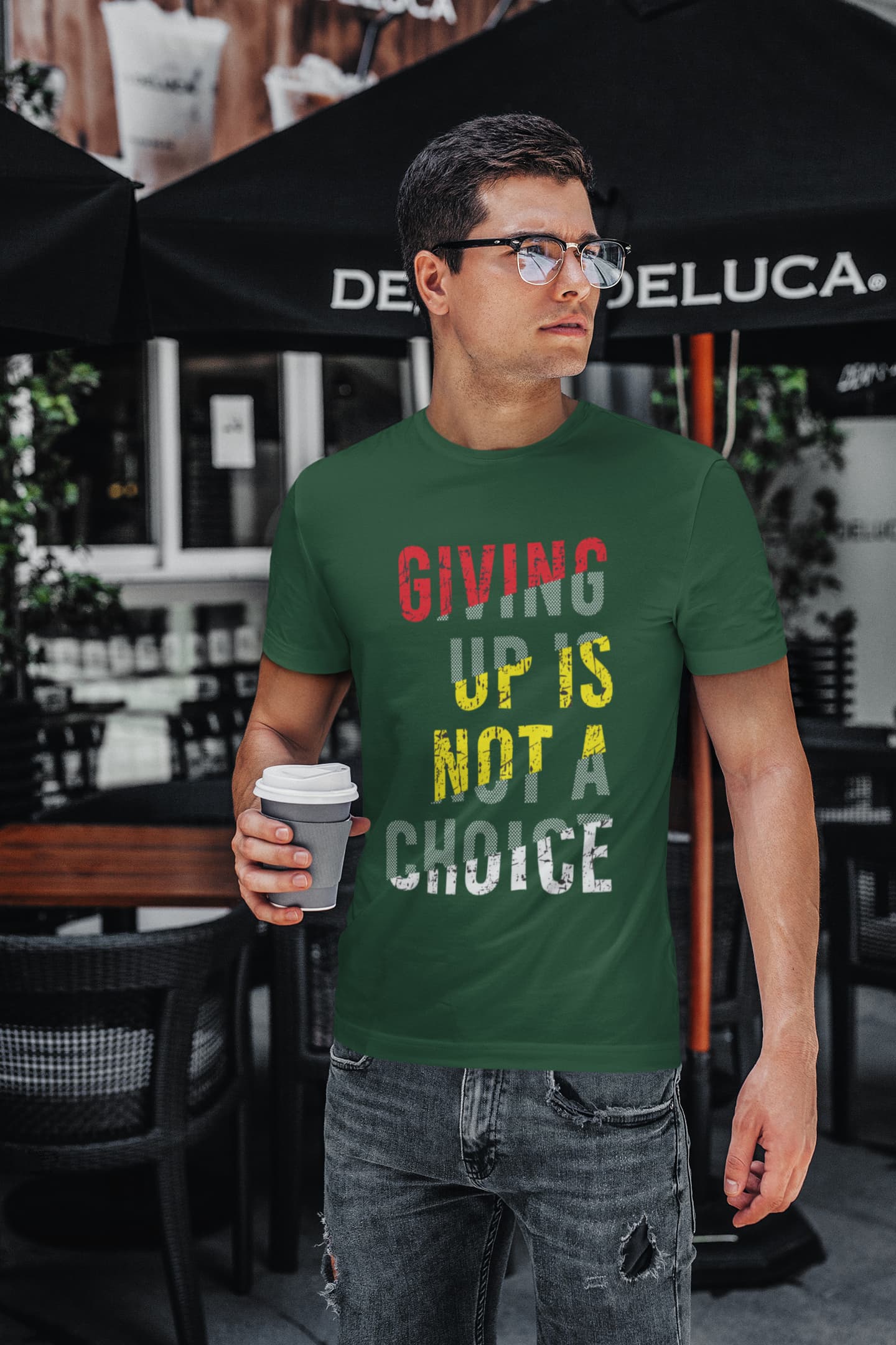Men's Olive Green Round Neck T-shirts