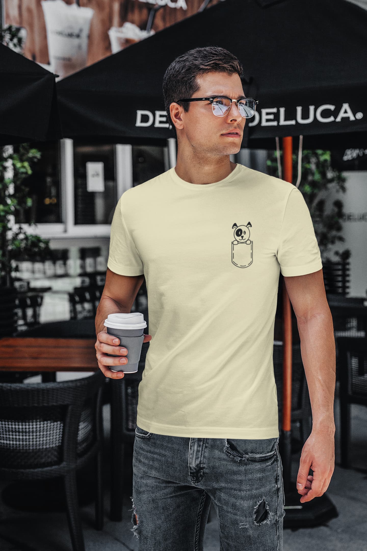 Men's Almond Round Neck T-shirts