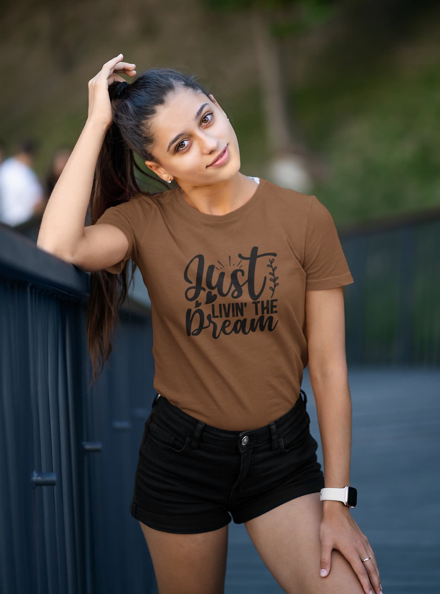 WOMENS COFFEE BROWN ROUNDNECK T-SHIRT
