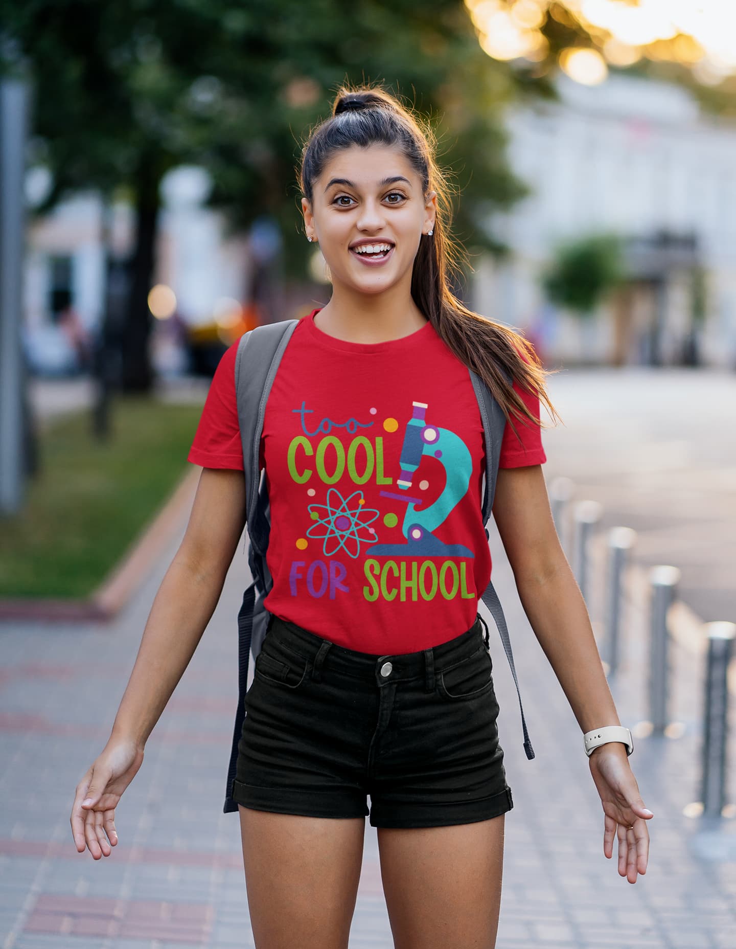Women's Red Round Neck T-shirts