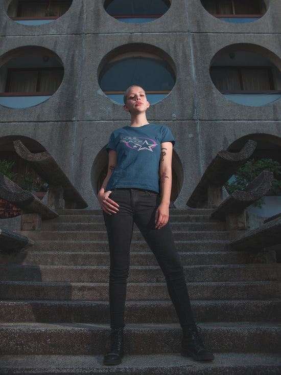 WOMENS NAVY BLUE ROUNDNECK T-SHIRT