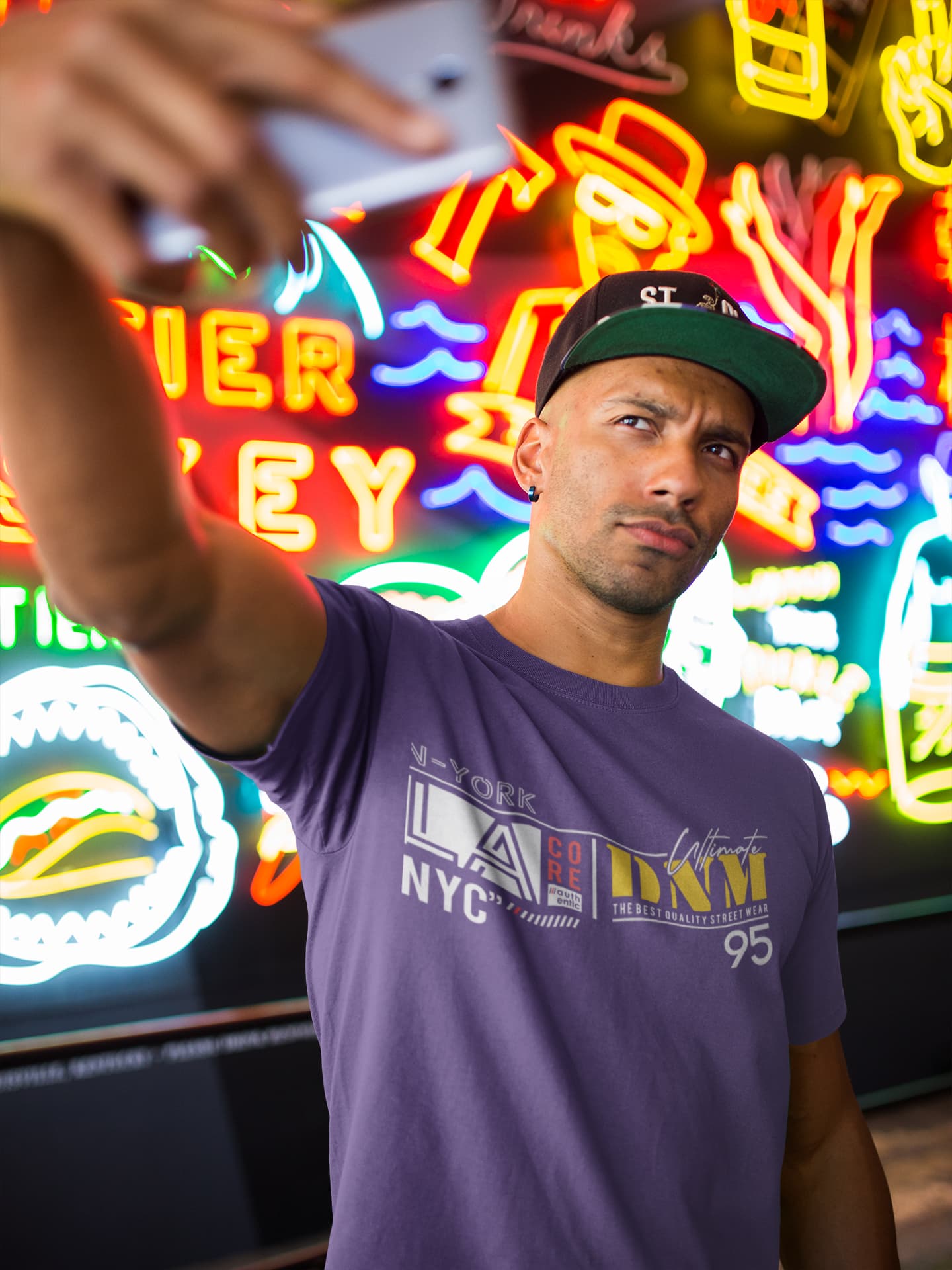 Men's Purple Round Neck T-shirts