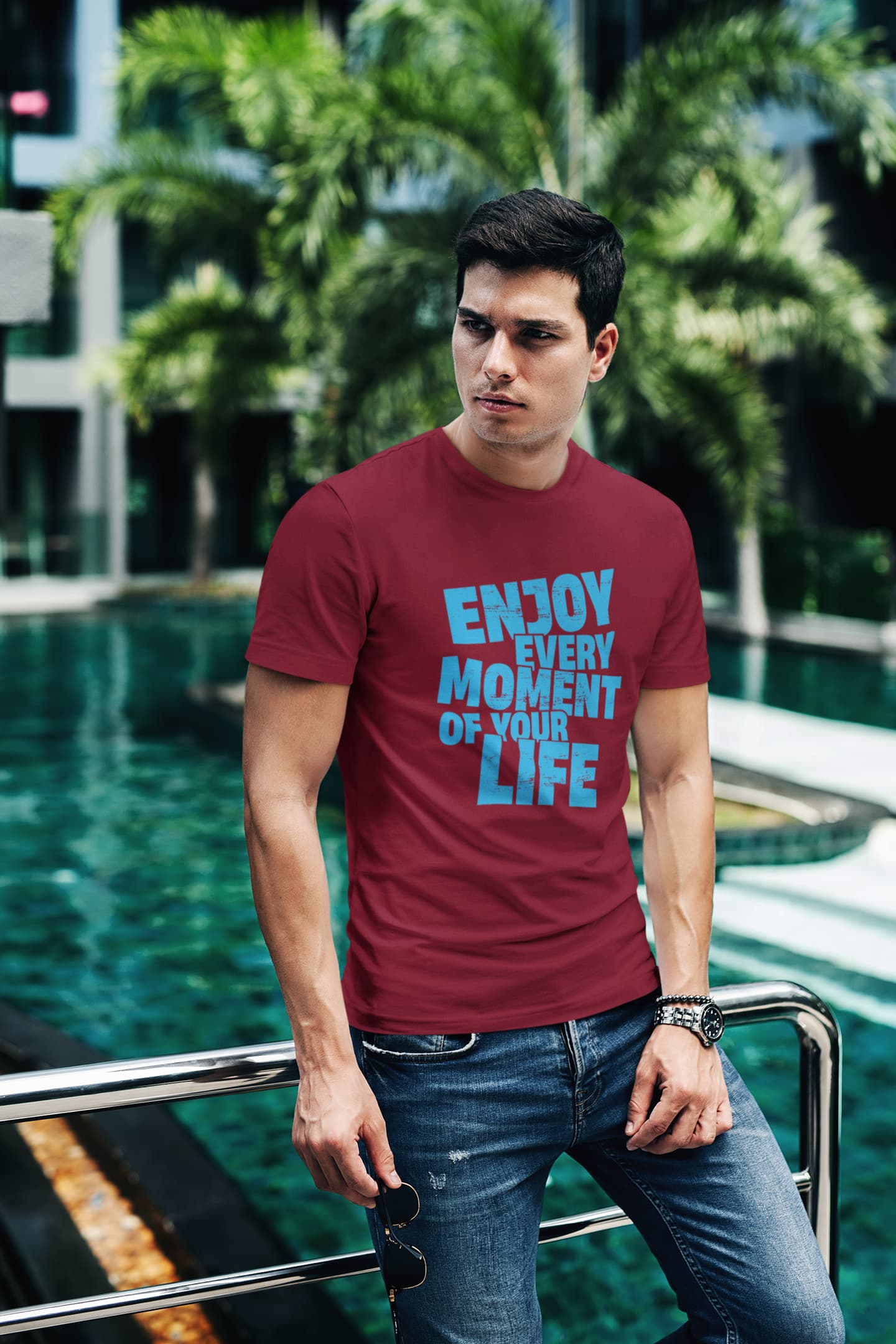 MENS MAROON ROUNDNECK T-SHIRT