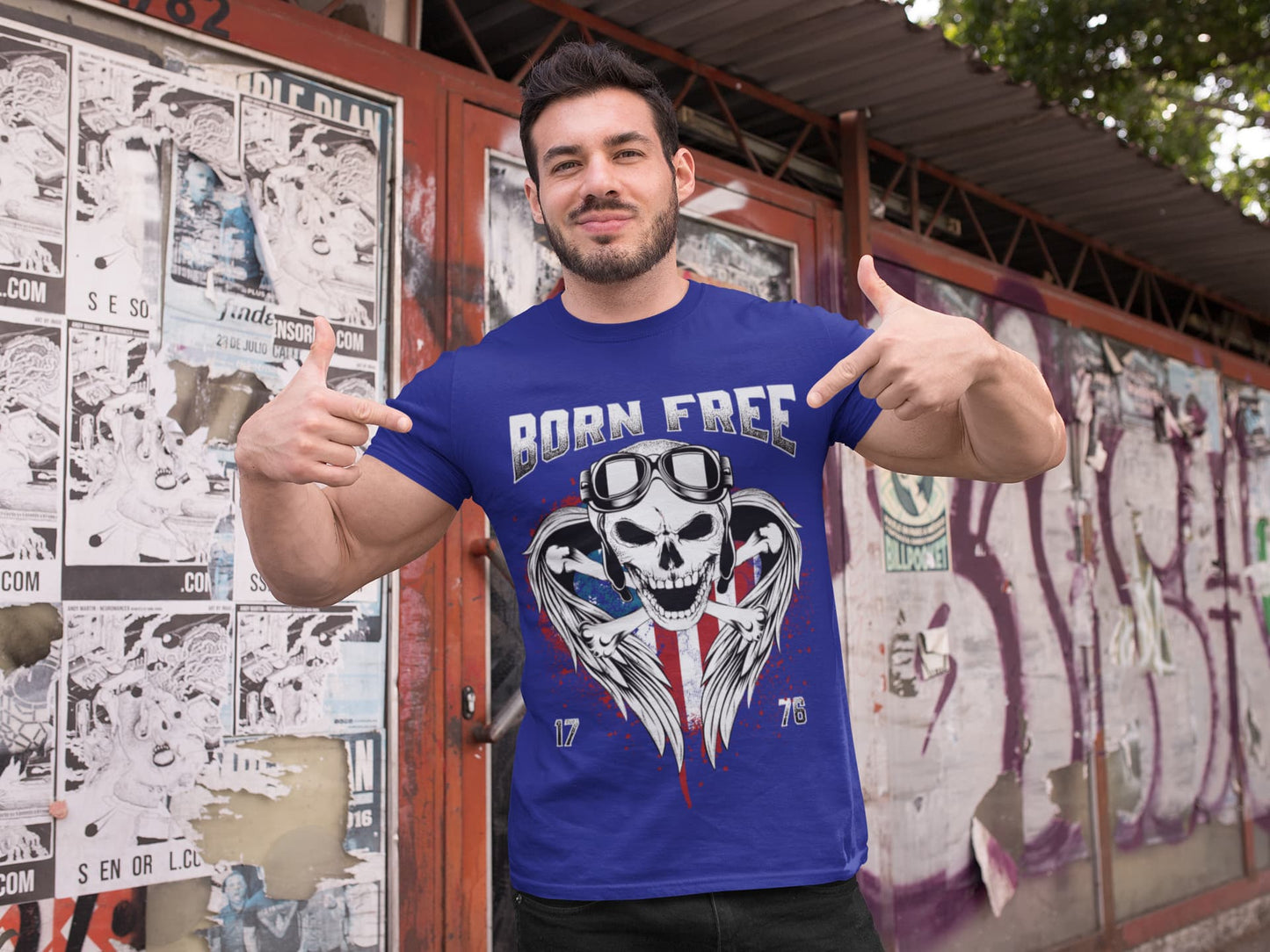 Men's Royal Blue Round Neck T-shirts