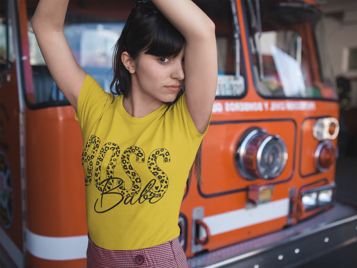 Women's Golden Yellow Round Neck T-shirts