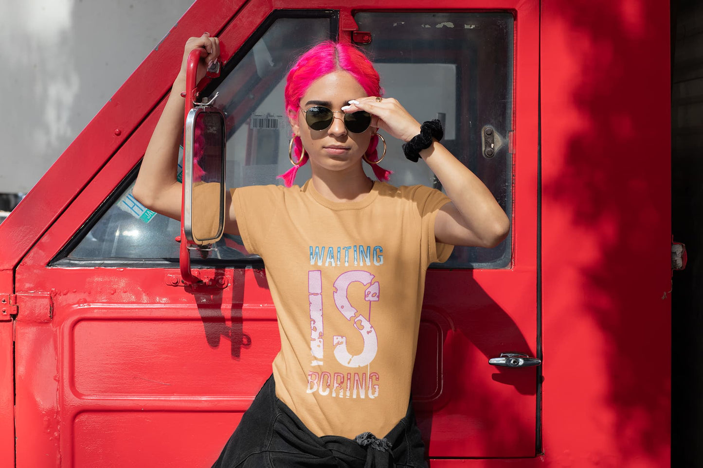 Women's Mustard Yellow Round Neck T-shirts
