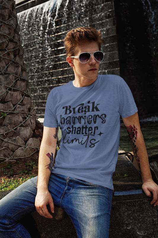MENS SMOKE BLUE ROUNDNECK T-SHIRT