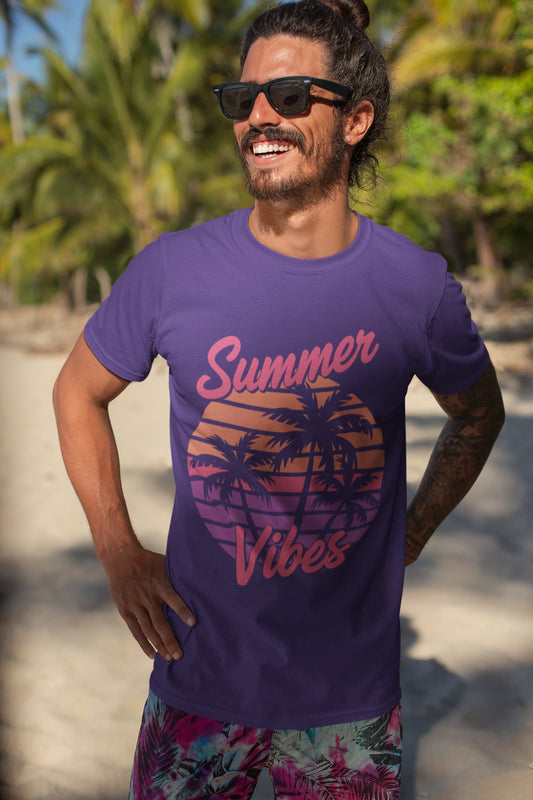 Men's Purple Round Neck T-shirts