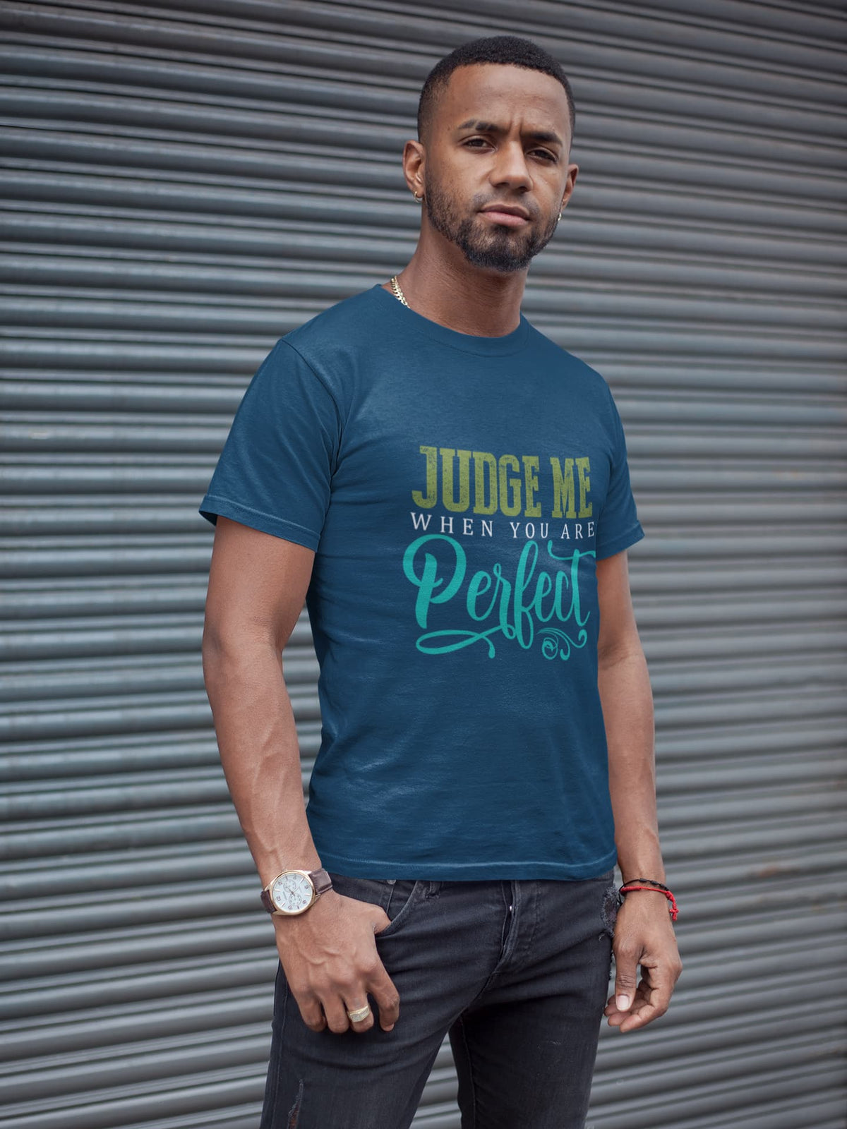 MENS NAVY BLUE ROUNDNECK T-SHIRT