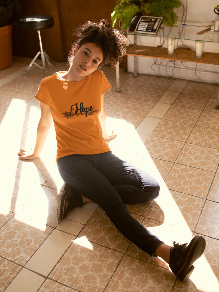 WOMENS ORANGE ROUNDNECK T-SHIRT