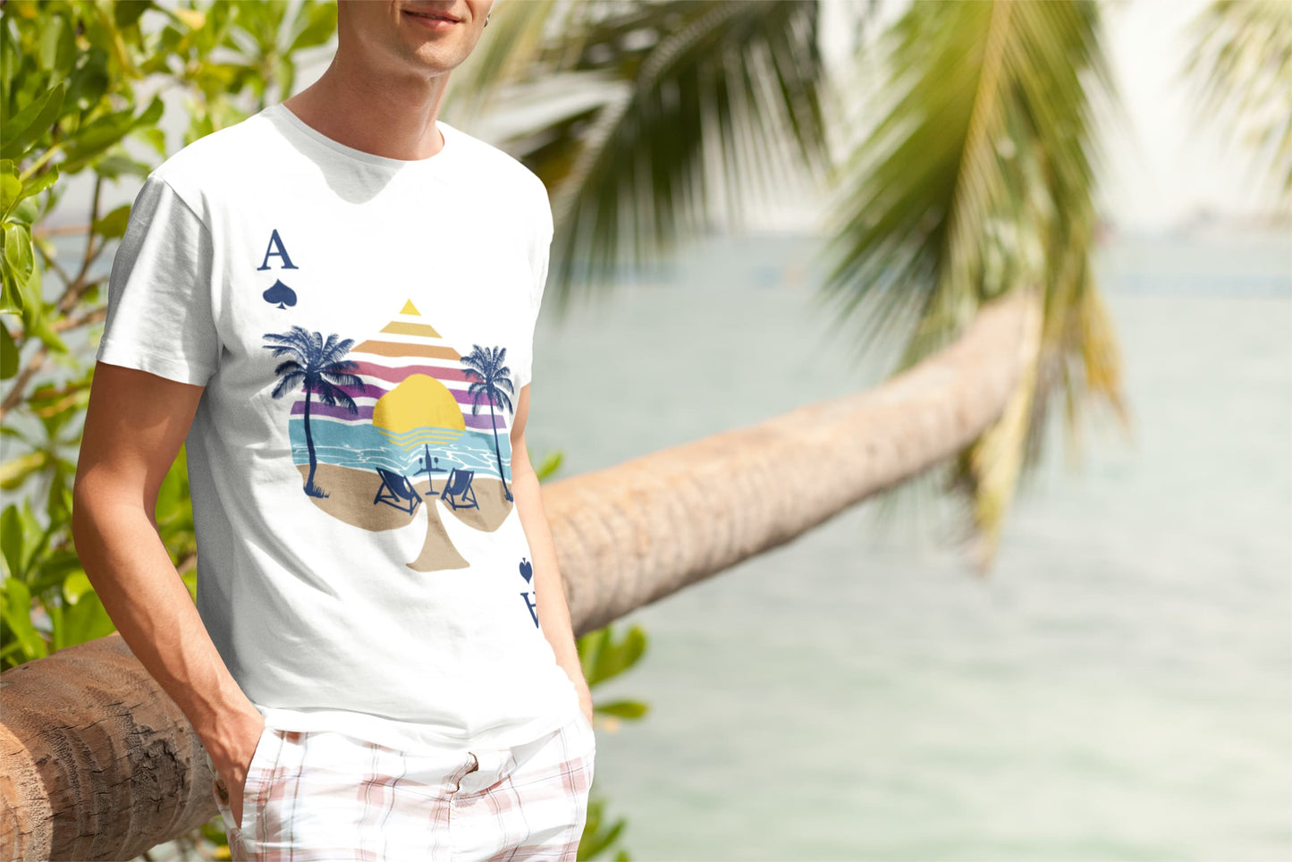 Men's White Round Neck T-shirt