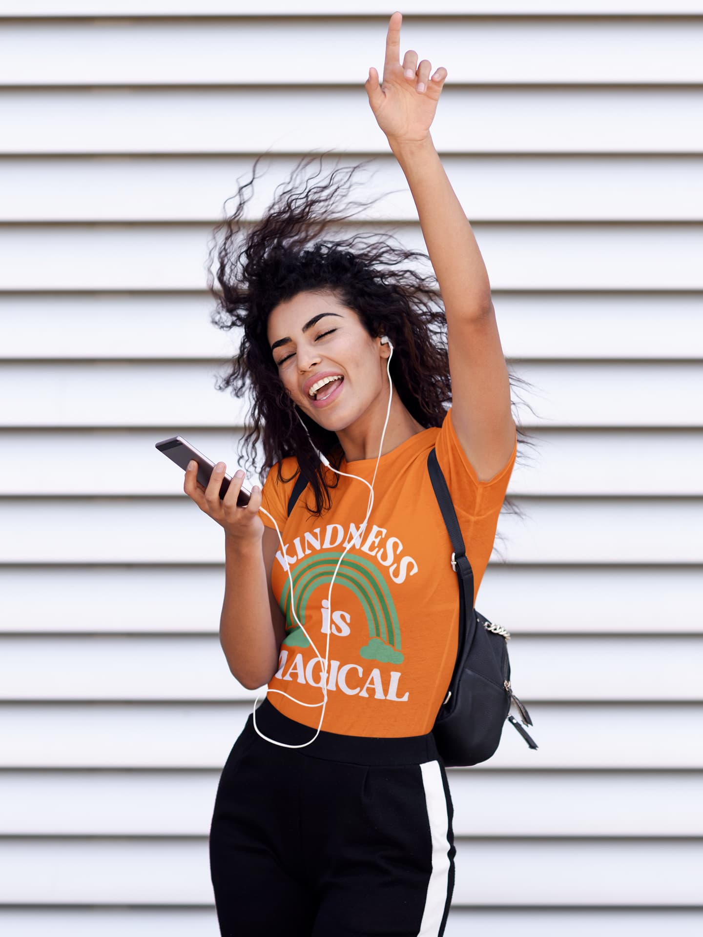 Women's Orange Round Neck T-shirts