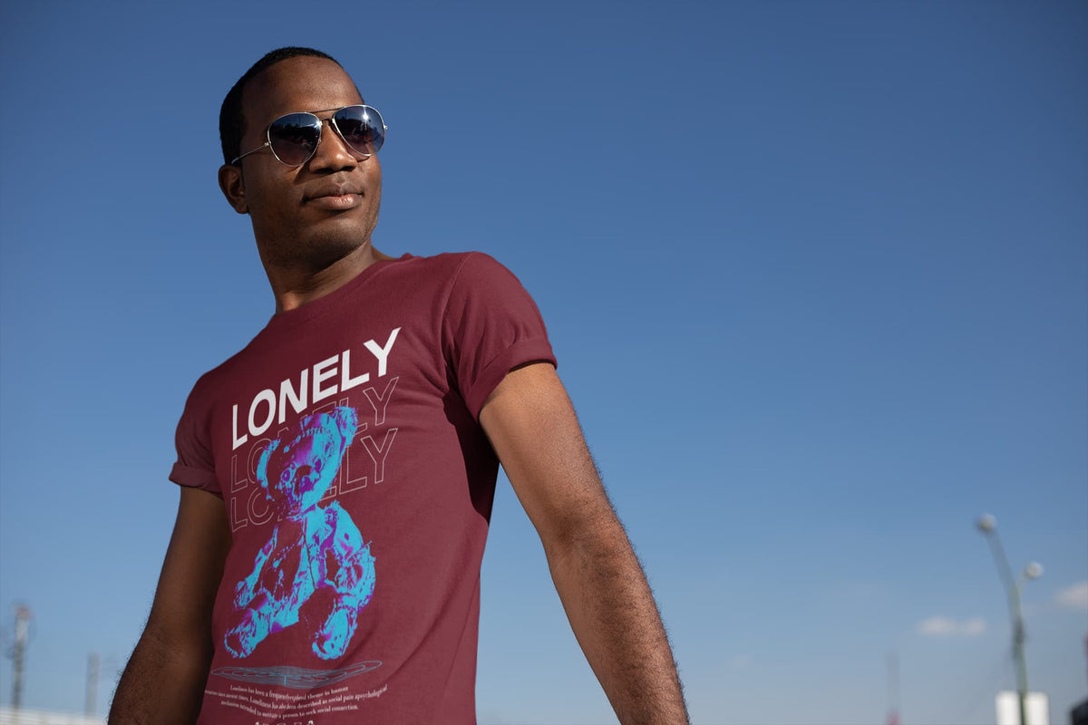 Men's Maroon Round Neck T-shirts