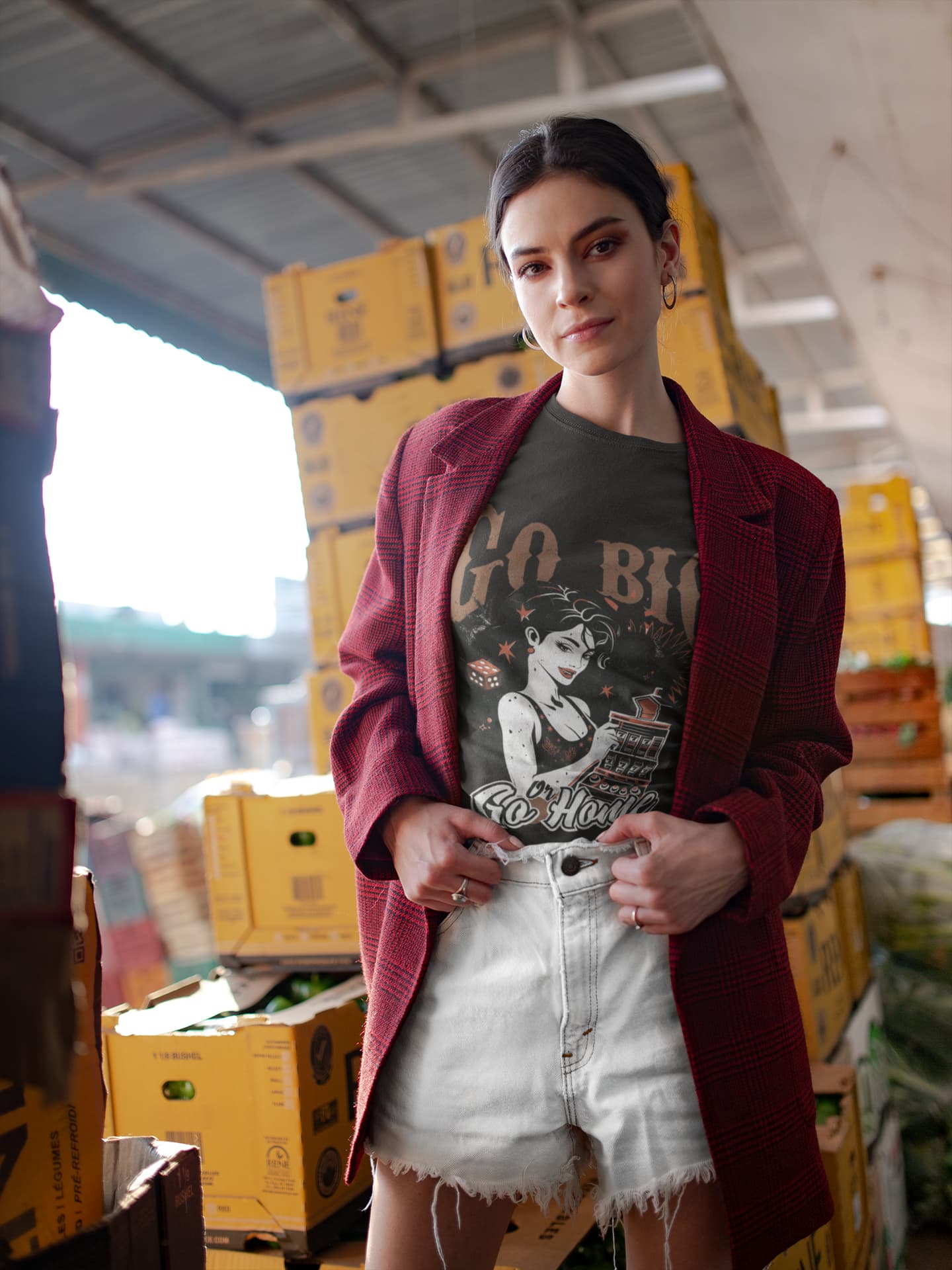 Women's Black Round Neck T-shirts