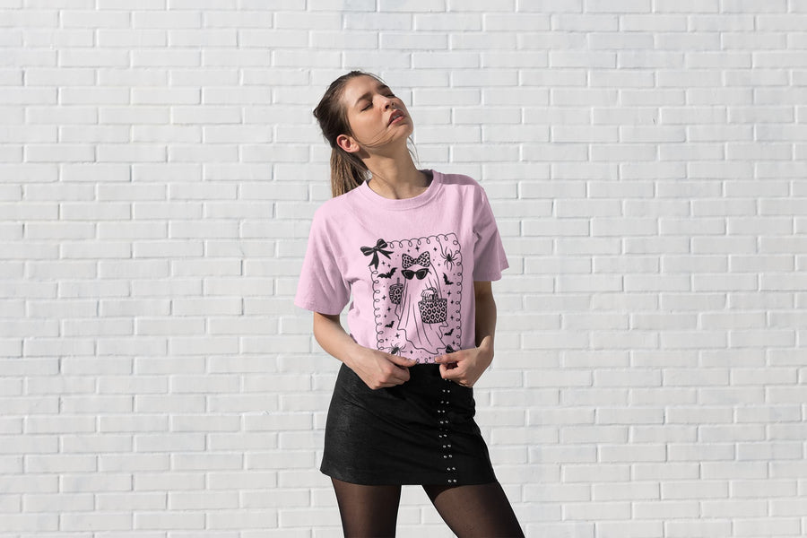 Women's Light Pink Round Neck T-shirts