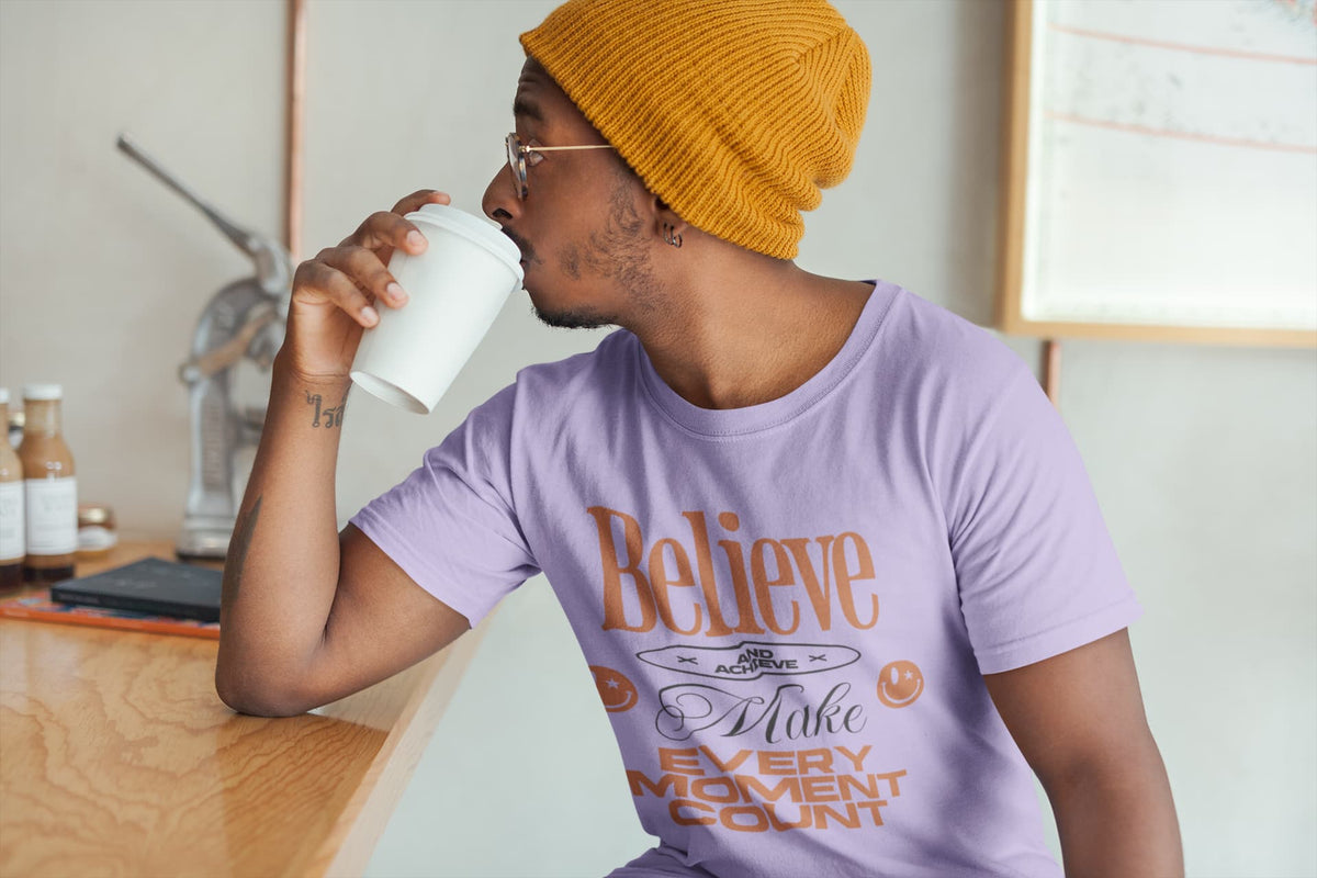 Men's Iris Lavender Round Neck T-shirts