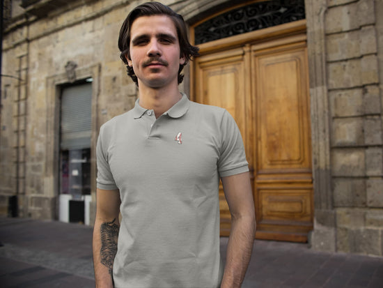 MENS MELANGE GREY POLO T-SHIRT