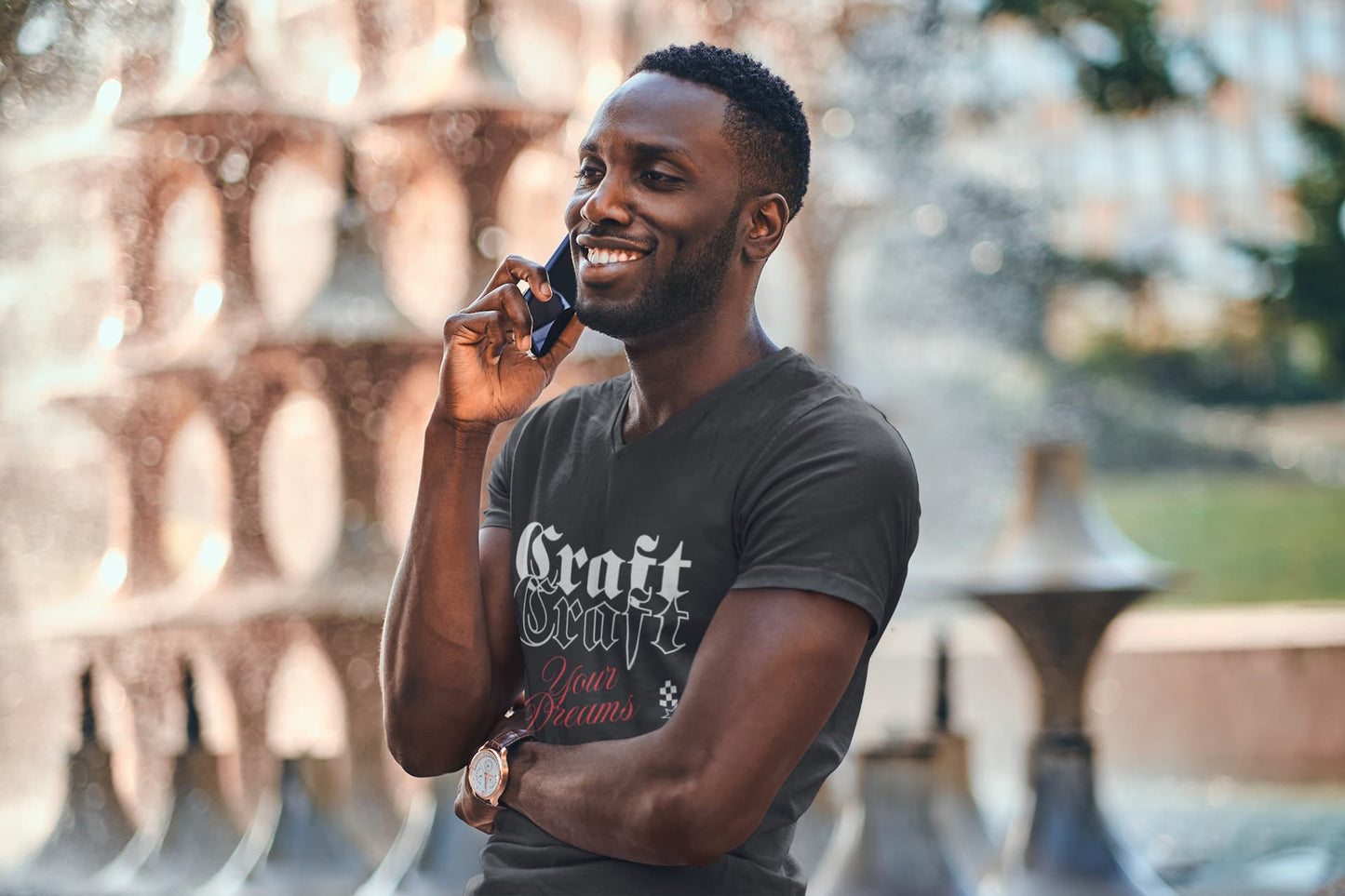 MENS BLACK VNECK T-SHIRT
