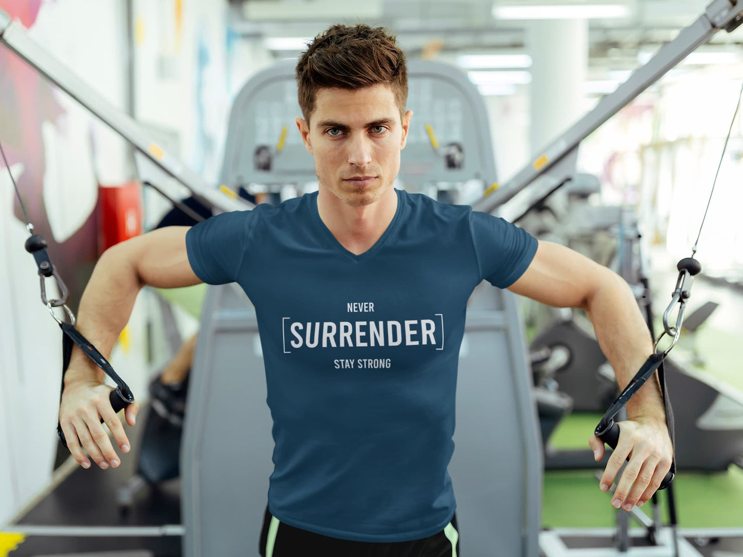MENS NAVY BLUE VNECK T-SHIRT