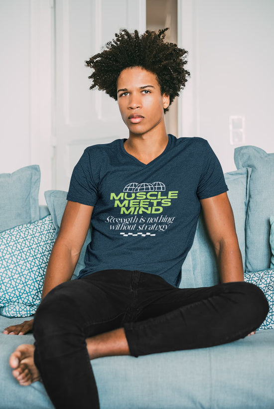 MENS NAVY BLUE NECK T-SHIRT