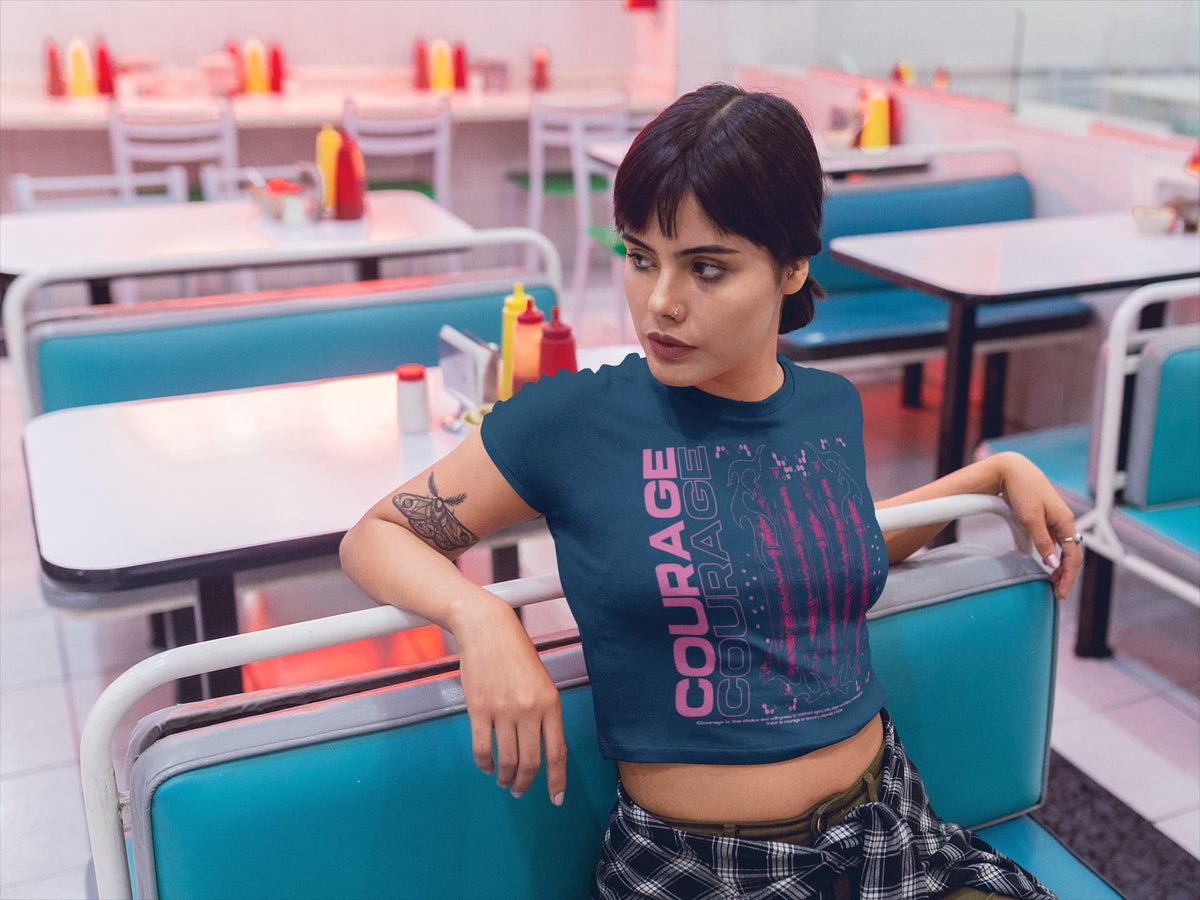Women's Navy Blue Crop Tops