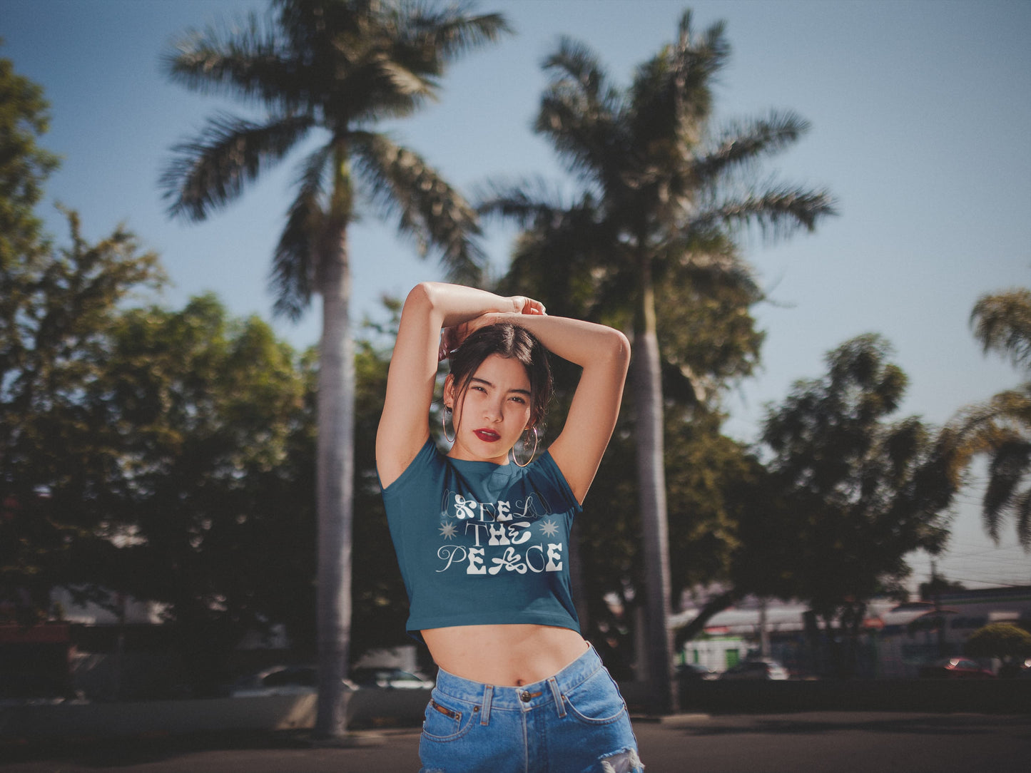 WOMENS NAVY BLUE CROP TOP