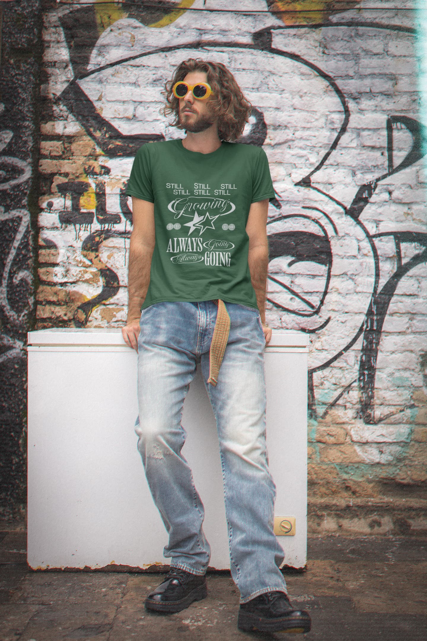 MENS OLIVE GREEN ROUNDNECK T-SHIRT
