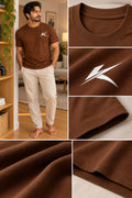 MENS COFFEE BROWN ROUNDNECK T-SHIRT