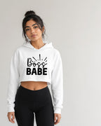 WOMENS WHITE CROP HOODIES