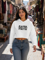 WOMENS WHITE CROP HOODIES