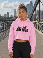 WOMENS LIGHT PINK CROP HOODIES