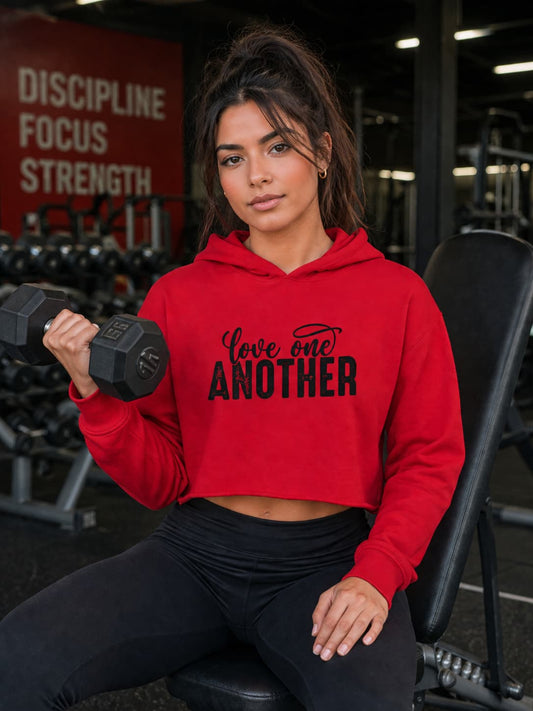 WOMENS RED CROP HOODIES