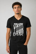 MENS BLACK VNECK T-SHIRT
