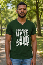 MENS OLIVE GREEN VNECK T-SHIRT
