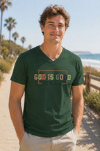 MENS OLIVE GREEN VNECK T-SHIRT