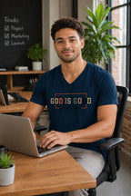 MENS NAVY BLUE VNECK T-SHIRT
