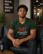 MENS OLIVE GREEN VNECK T-SHIRT