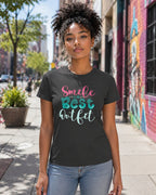 WOMENS BLACK ROUNDNECK T-SHIRT