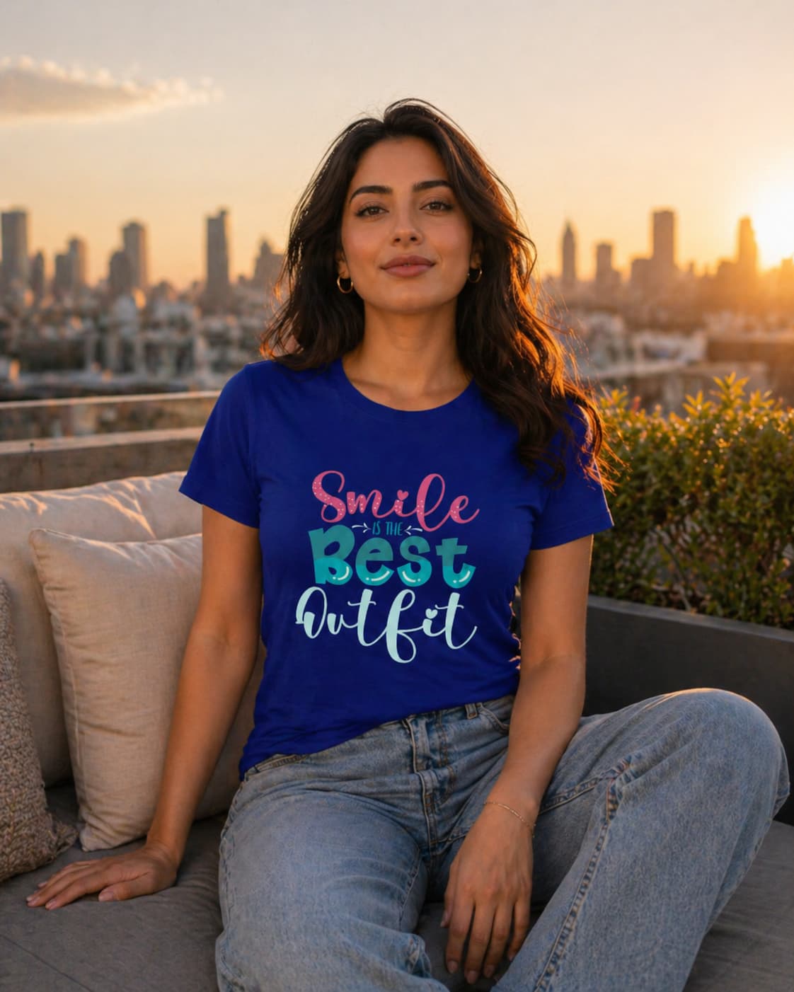 WOMENS ROYAL BLUE ROUNDNECK T-SHIRT