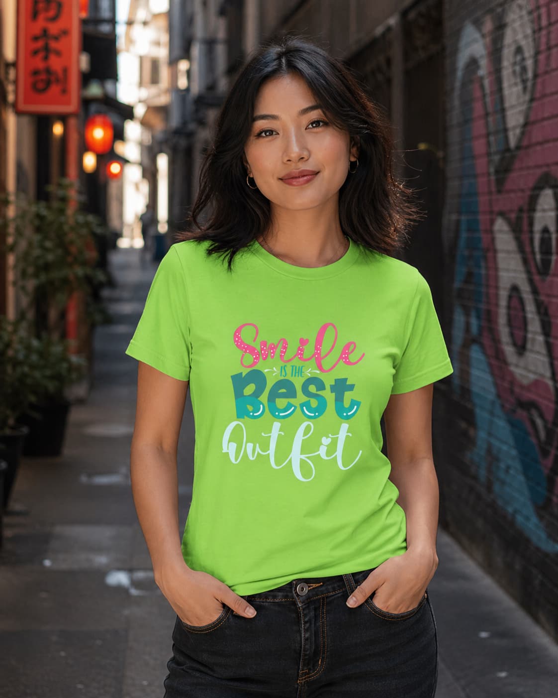 WOMENS LIRIL GREEN ROUNDNECK T-SHIRT