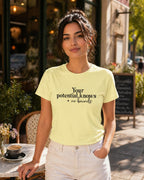 WOMENS BUTTER YELLOW ROUNDNECK T-SHIRT