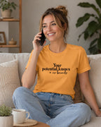 WOMENS MUSTARD YELLOW ROUNDNECK T-SHIRT