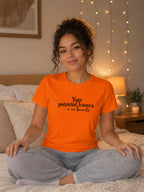 WOMENS ORANGE ROUNDNECK T-SHIRT