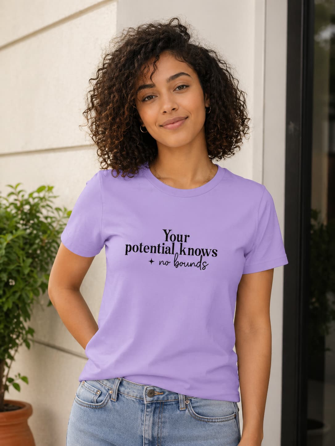 WOMENS IRIS LAVENDER ROUNDNECK T-SHIRT