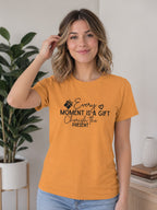 WOMENS MUSTARD YELLOW ROUNDNECK T-SHIRT