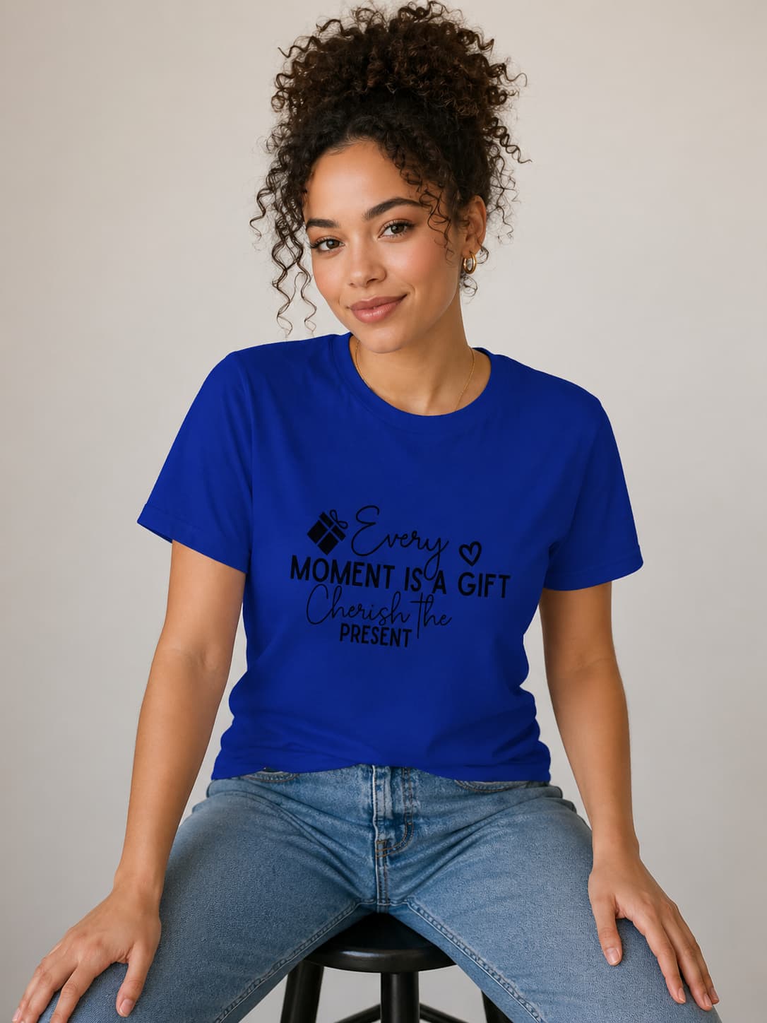 WOMENS ROYAL BLUE ROUNDNECK T-SHIRT