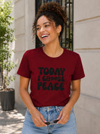 WOMENS MAROON ROUNDNECK T-SHIRT